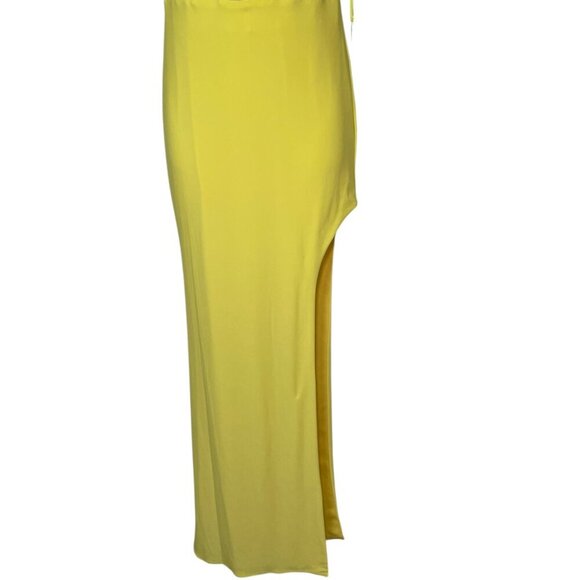 Mac Duggal Yellow Beaded Gown 44029 XS NWT Sweetheart Slit Formal Dress - Picture 5 of 6